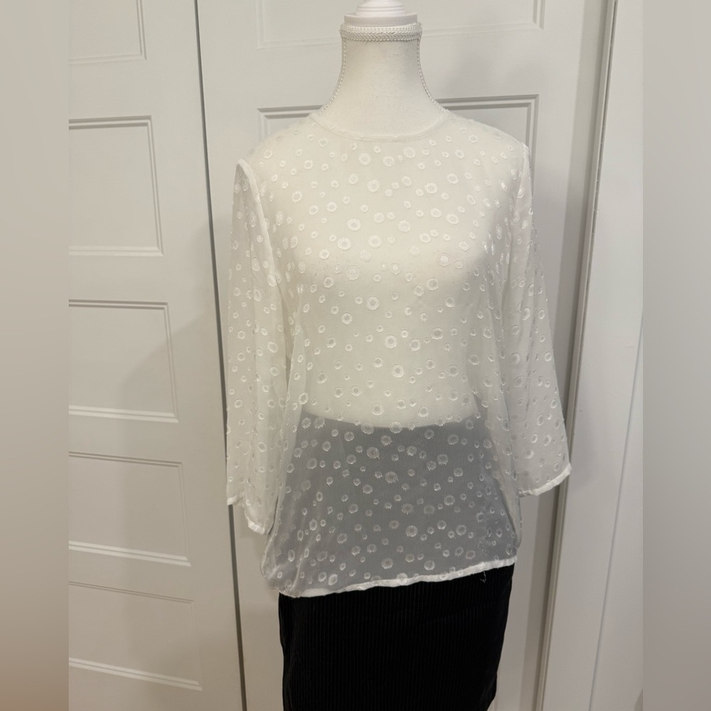 Elegant White Sheer Women's Top Tristan